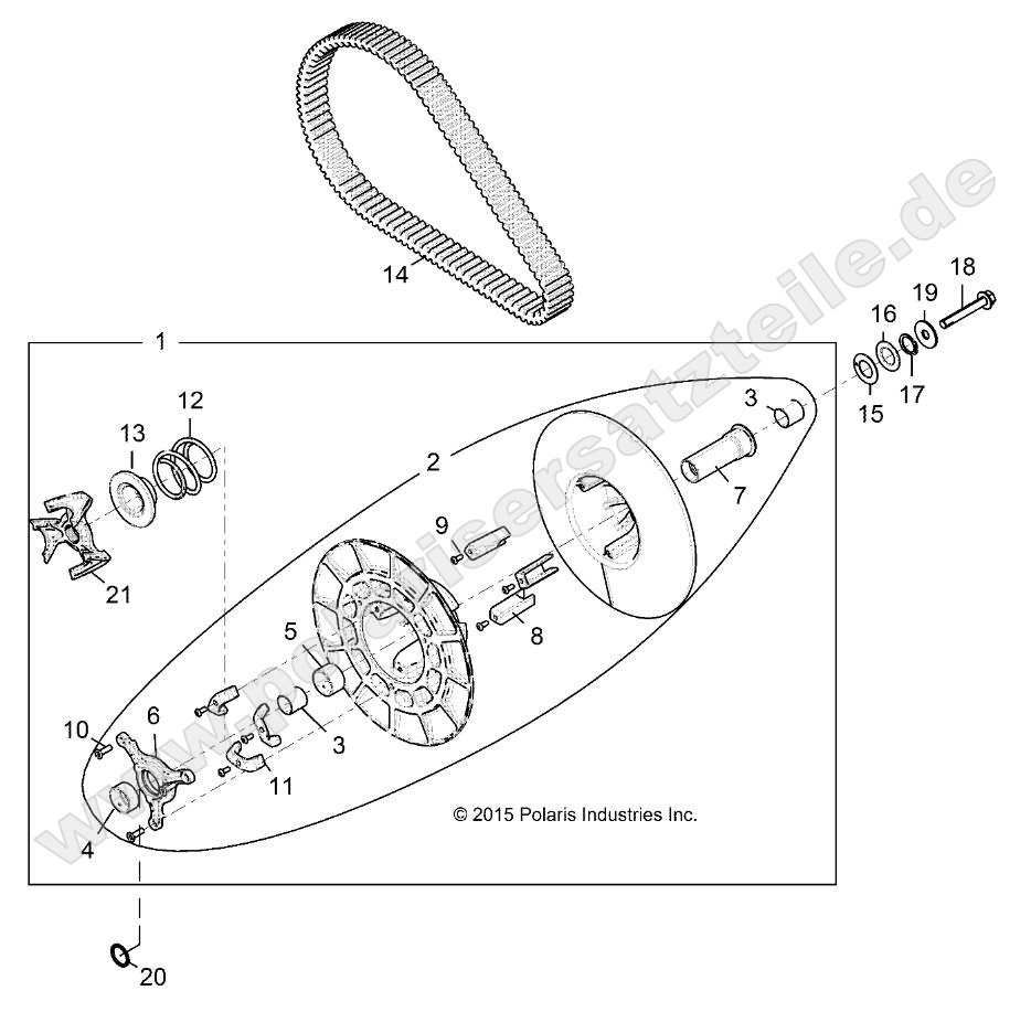 DRIVE TRAIN, SECONDARY CLUTCH