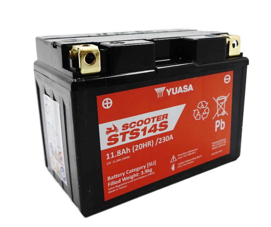 Yuasa STS14S AGM Scooter Batterie 12V 11,2 AH CP - Einbaufertig (YTZ14S YTZ14S-BS YTZ14S-4)