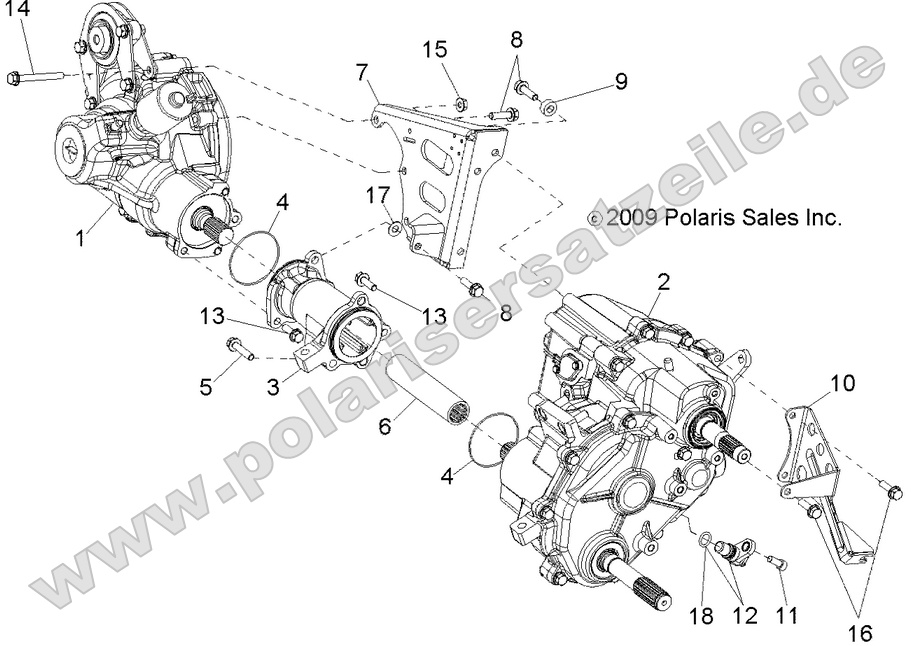 DRIVE TRAIN, GEARCASE, DIFFERENTIAL MOUNTING (Built 5/17/10 and After)