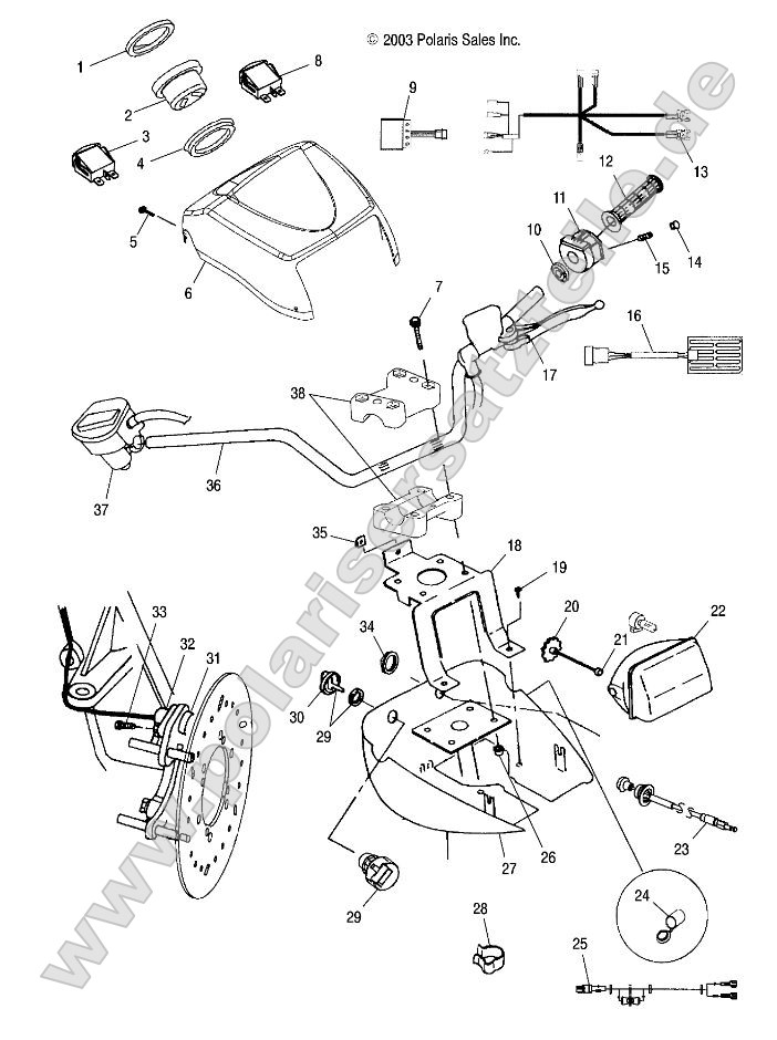 Handlebar and Headlight Pod