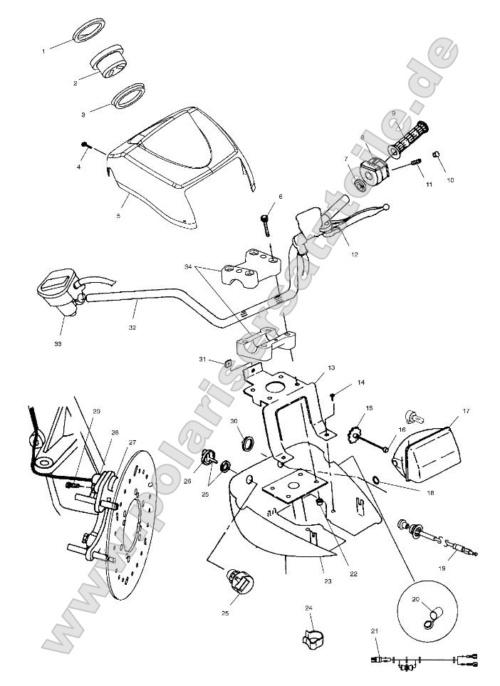 Handlebar and Headlight Pod