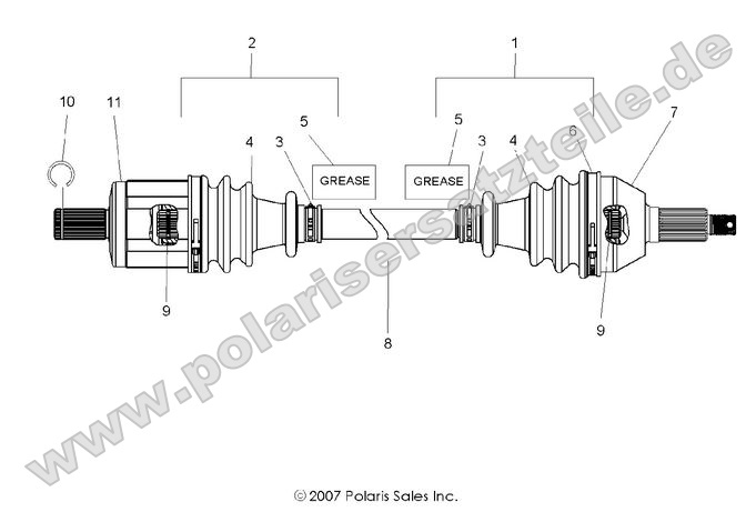 DRIVE TRAIN, FRONT HALF SHAFT