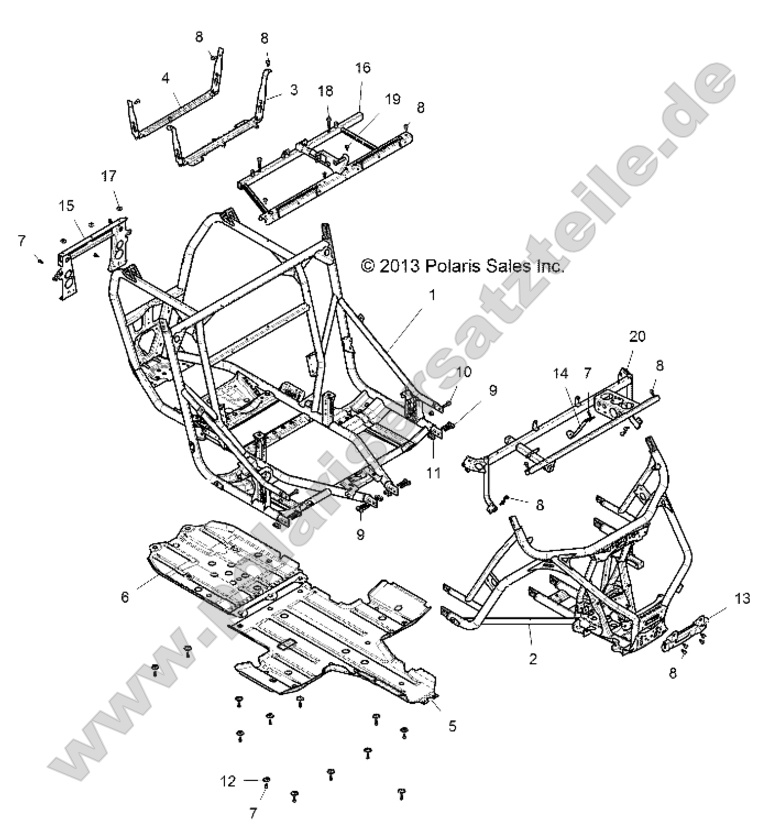 CHASSIS, MAIN FRAME AND SKID PLATES