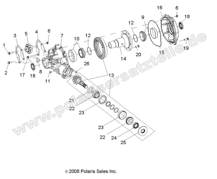 DRIVE TRAIN, GEARCASE, CARRIER, INTERNAL COMPONENTS