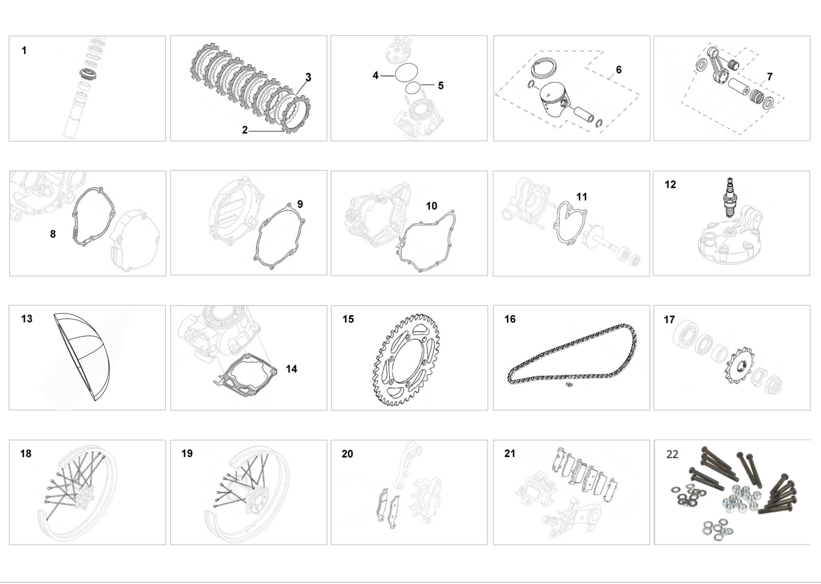 100 Suggested Spare Parts 2-Stroke