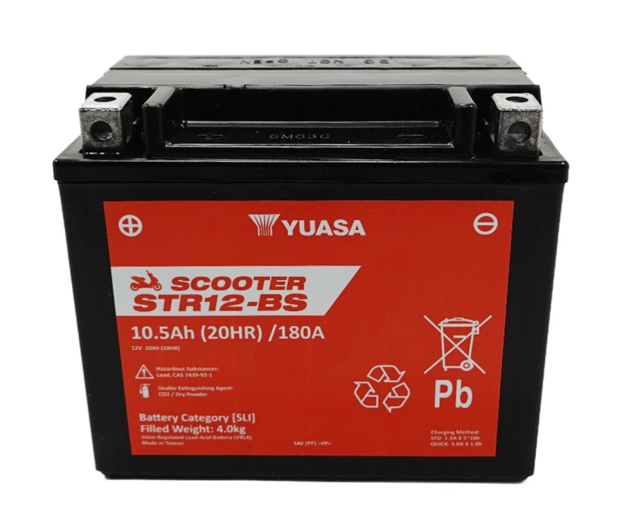 Yuasa STR12-BS AGM Scooter Batterie 12V 10AH CP - Einbaufertig (YTX12-BS FTX12-BS CTX12-BS) Yuasa STR12-BS AGM Scooter Batterie 12V 10AH CP - Einbaufertig (YTX12-BS FTX12-BS CTX12-BS)