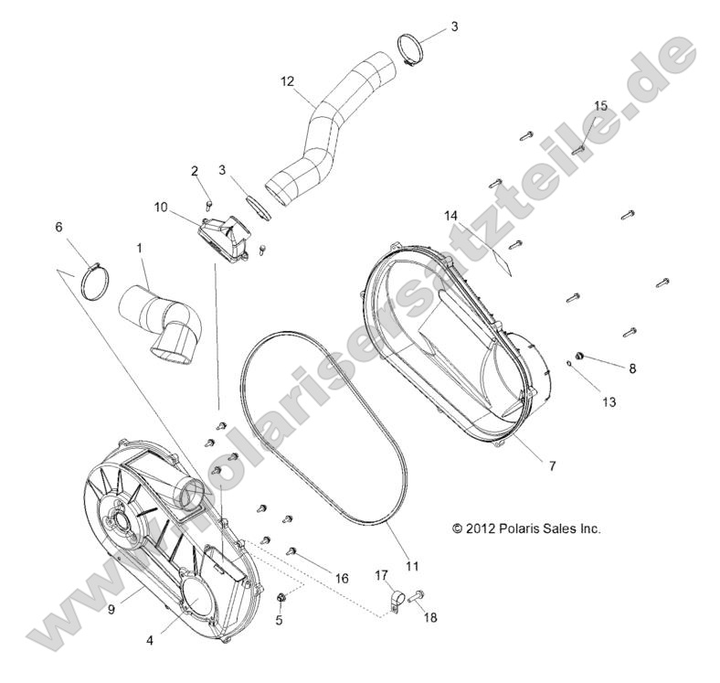 DRIVE TRAIN, CLUTCH COVER and DUCTING