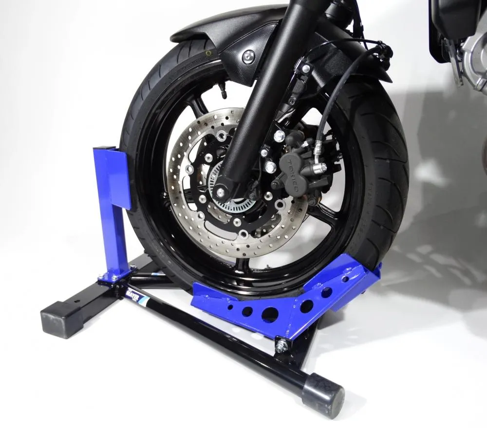 TMP Motorrad Vorderrad Transportständer Wippe 13" - 19" schwarz/blau