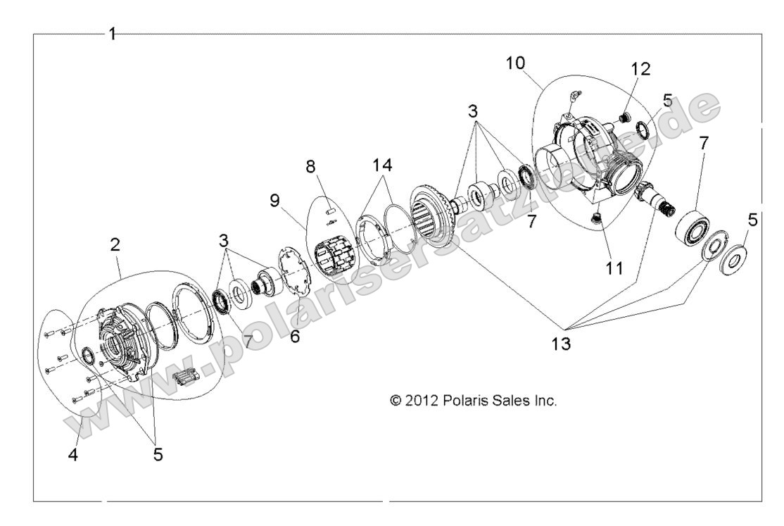DRIVE TRAIN, FRONT GEARCASE INTERNALS