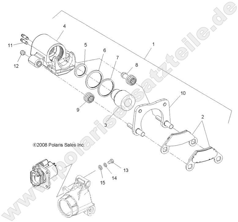 BRAKES, REAR CALIPER (Produktionsdatum nach 16.12.2008)