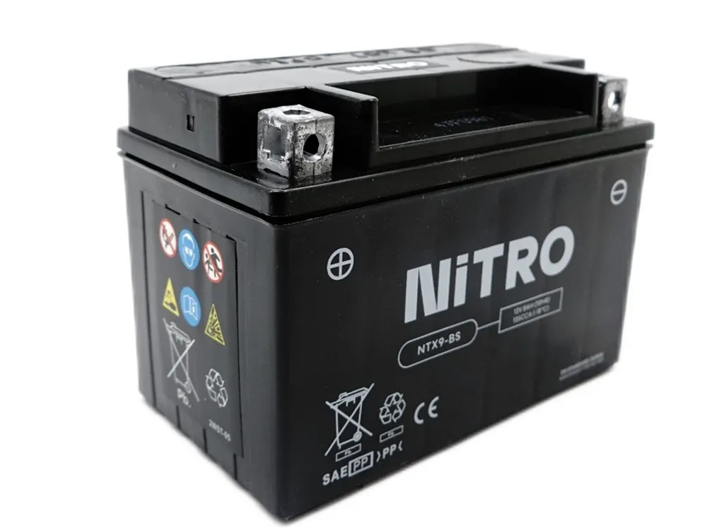 Nitro NTX9-BS AGM Batterie 12V 8AH - Einbaufertig (YTX9-BS FTX9-BS)