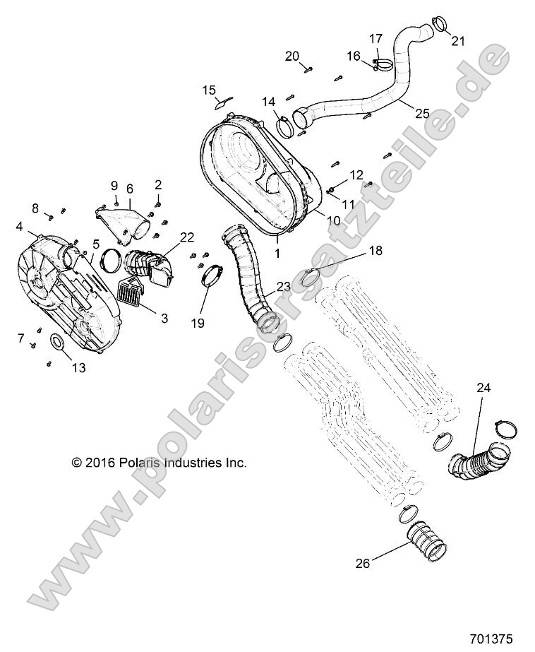 Drive Train, Clutch Cover and Ducting