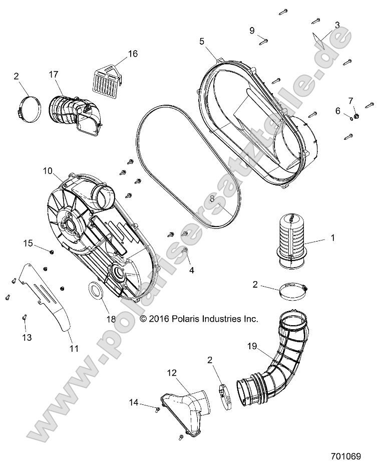 Drive Train, Clutch Cover and Ducting