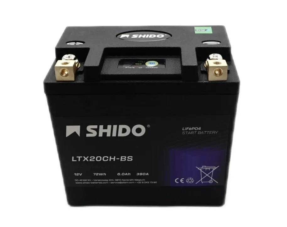 Shido LTX20CH-BS Lithium Ionen Batterie 12V LiFePO4 (YTX20CH-BS FTX20CH-BS)