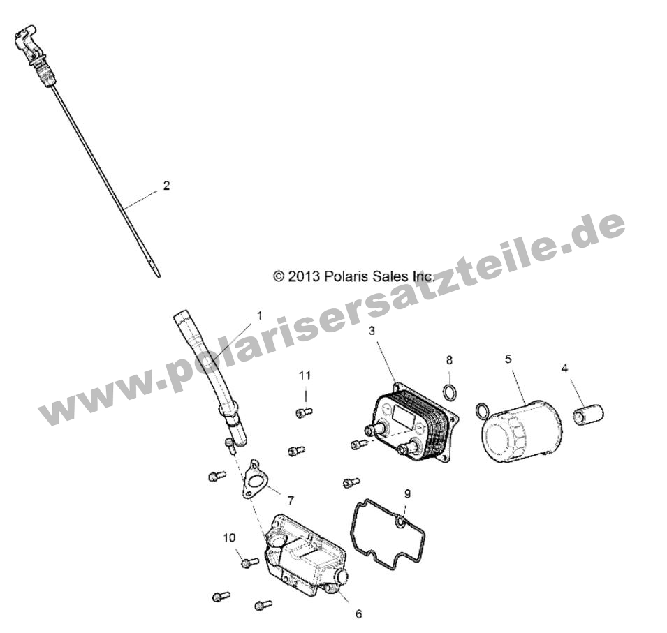 ENGINE, DIPSTICK AND OIL FILTER