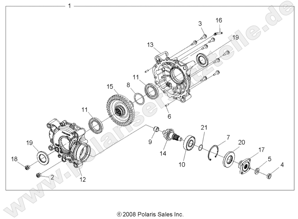 DRIVE TRAIN, REAR GEARCASE INTERNALS (Built 12/01/08 and Before)