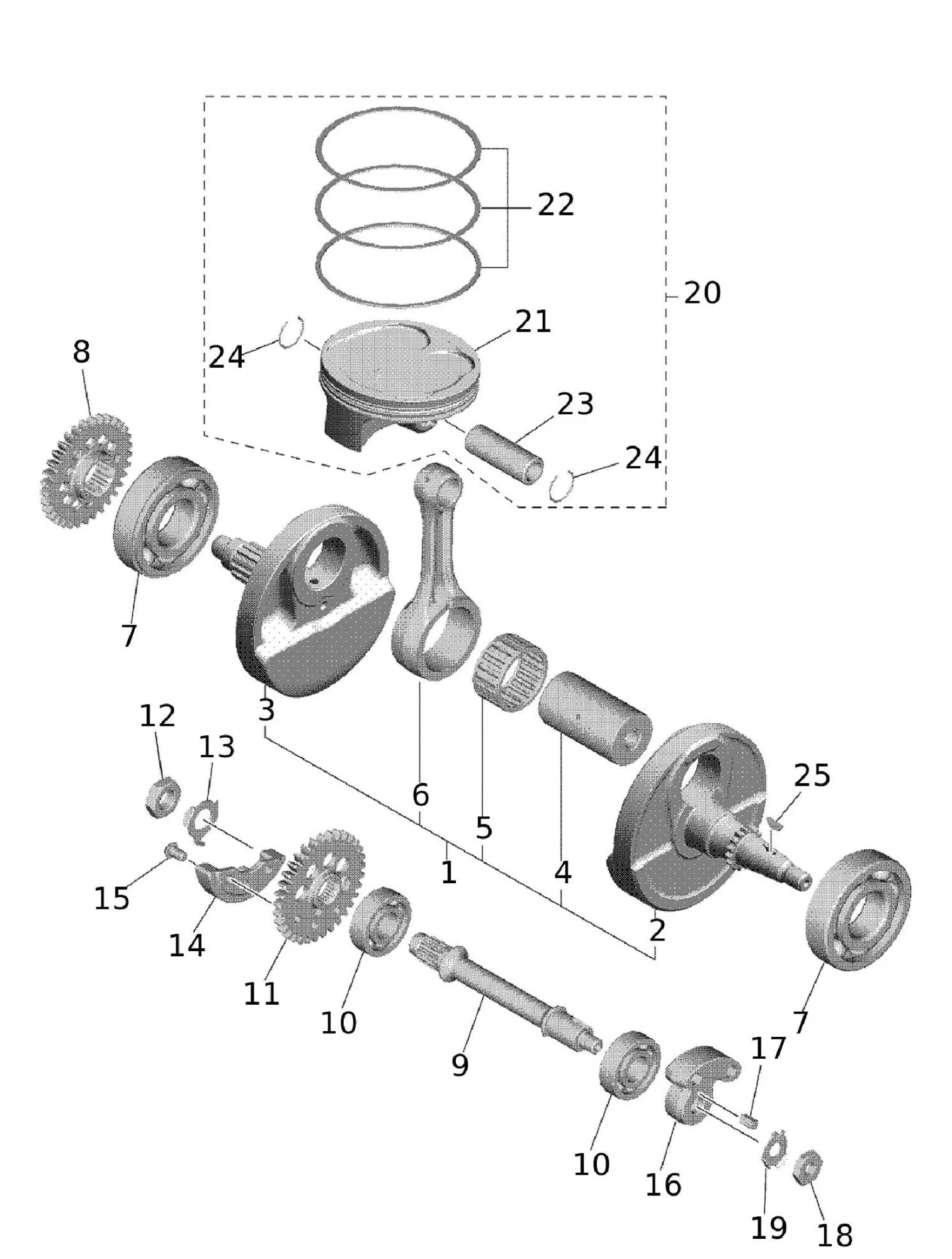 Kurbelwelle / Kolben Kurbelwelle / Kolben