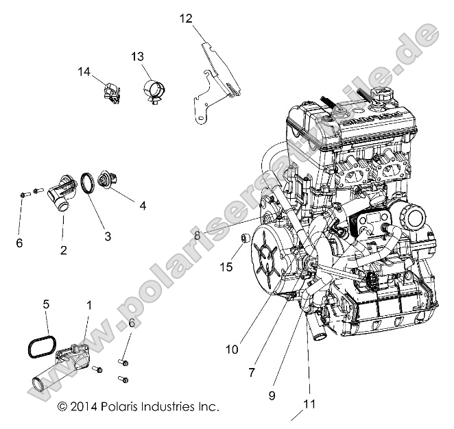 Engine, Cooling, Thermostat and Bypass