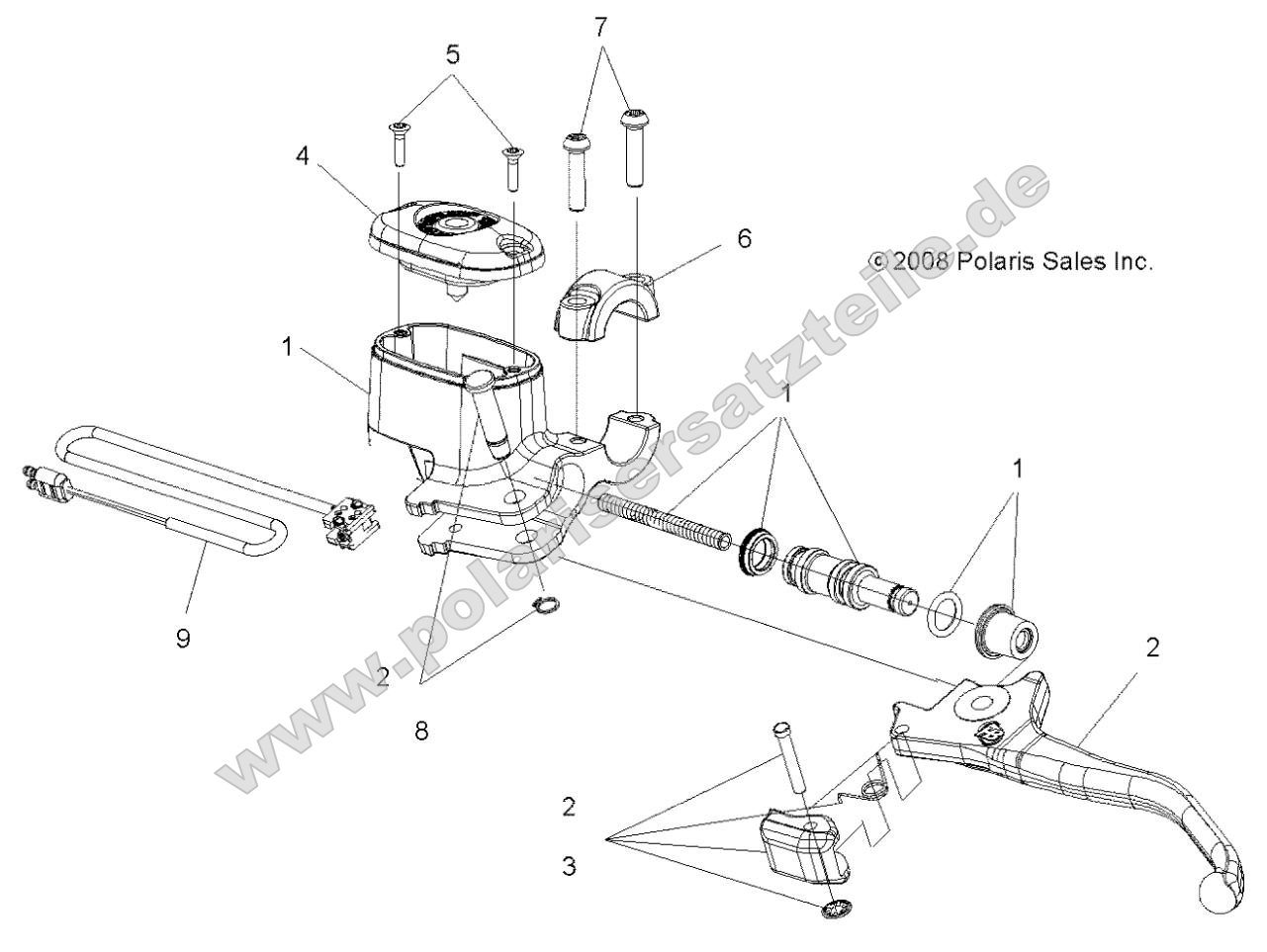 Brakes, Front Brake Lever and Master Cylinder