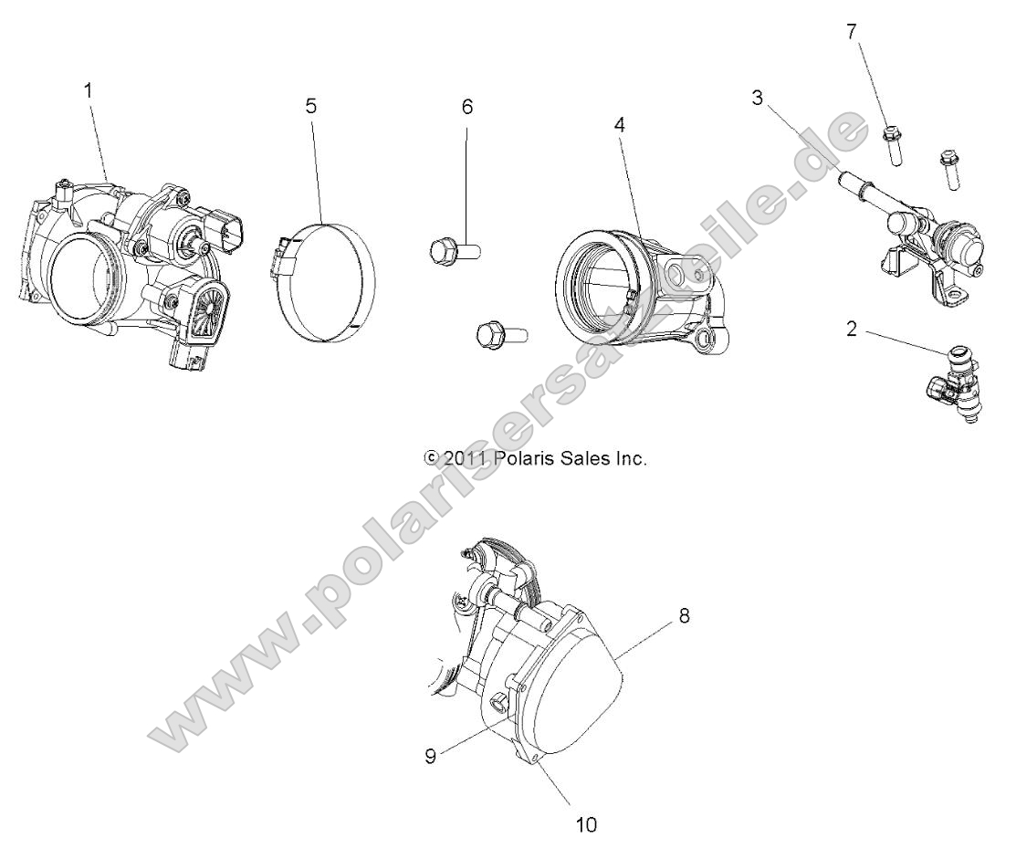Engine, Throttle Body and Fuel Rail