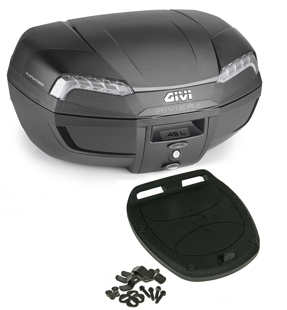 Givi Monolock Topcase E46 NT2 Tech Riviera - 46 Liter - schwarz - inkl. Montagekit Givi Monolock Topcase E46 NT2 Tech Riviera - 46 Liter - schwarz - inkl. Montagekit