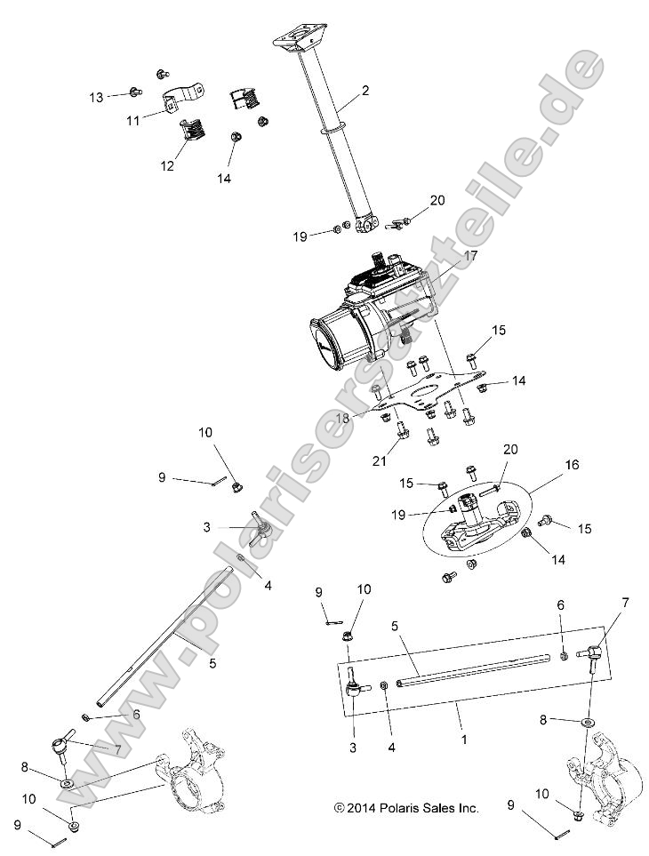 Steering, Steering Post Asm. (49ATVSTEERING15850)