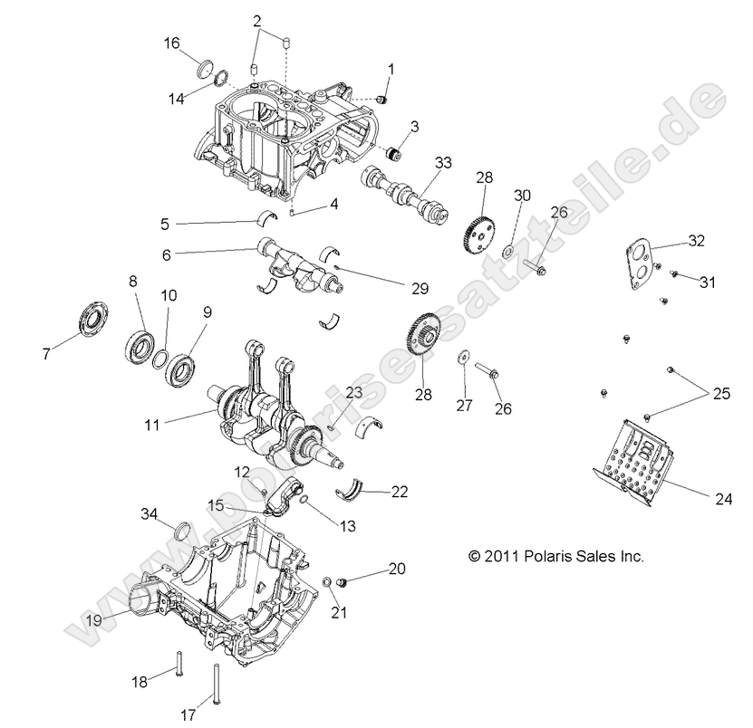 ENGINE, CRANKCASE and CRANKSHAFT