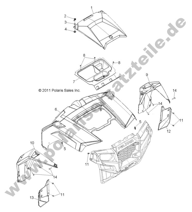 BODY, HOOD AND FRONT, PASSENGER