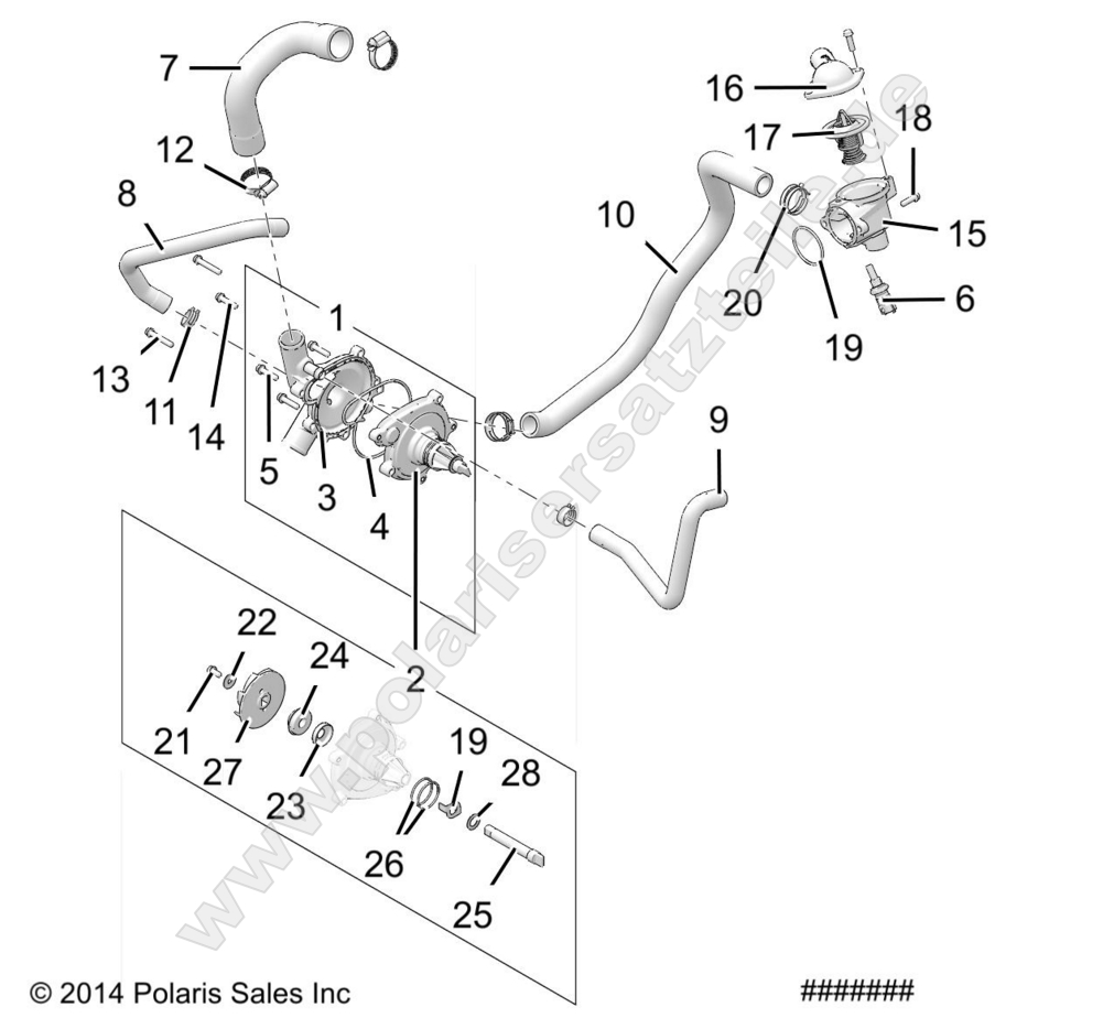 ENGINE, WATERPUMP AND BYPASS