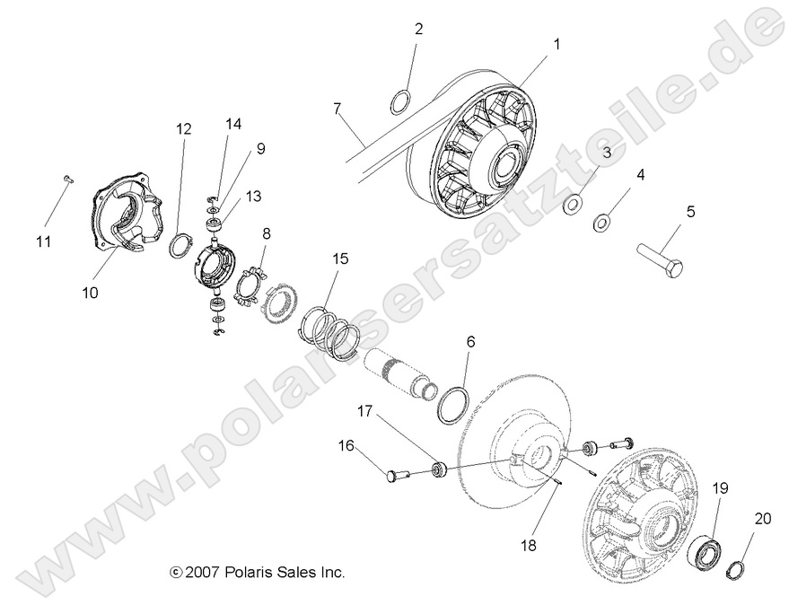 DRIVE TRAIN, SECONDARY CLUTCH