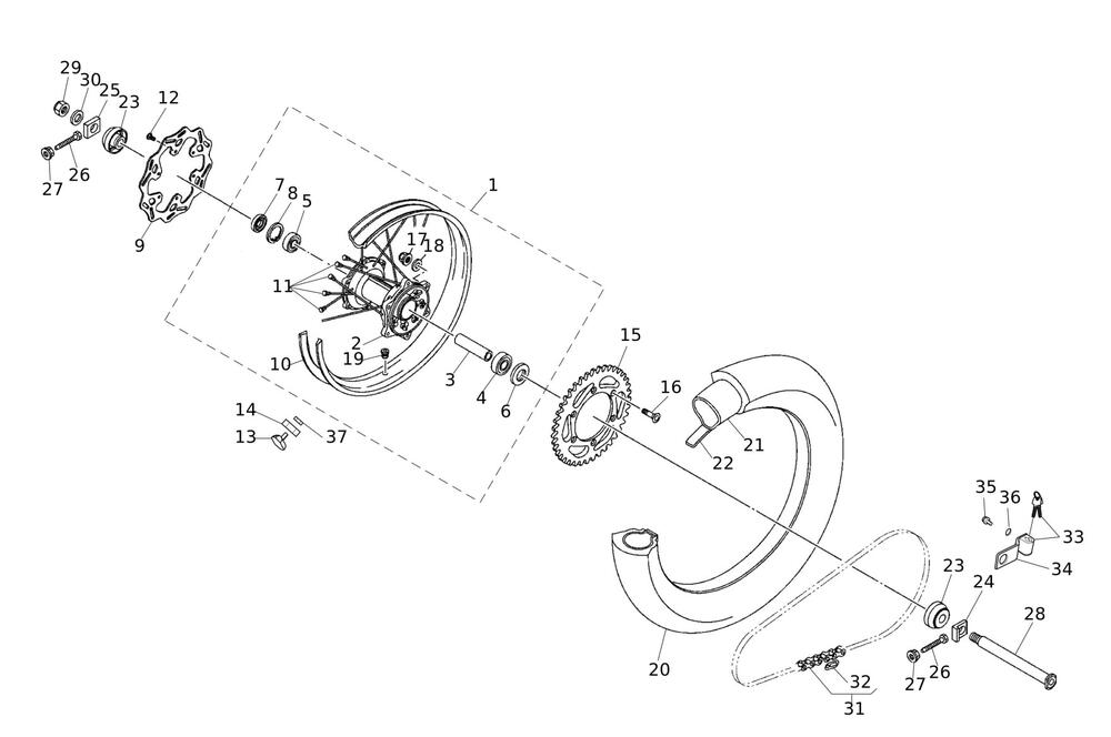 XE300MY24-Hinterrad Hinterrad