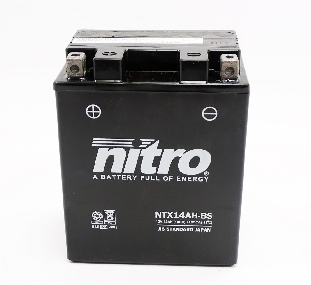Nitro_NTX14AH_BS_AGM_Batterie_12V_12AH___Einbaufertig_1 Nitro NTX14AH-BS / YTX14AH-BS AGM Batterie 12V 12AH - Einbaufertig (YB14A-A2)