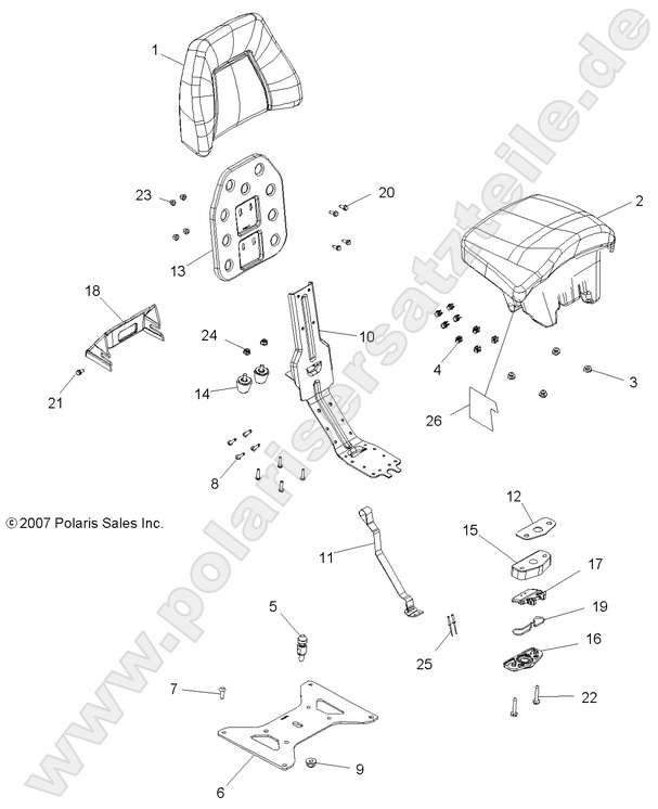 BODY, PASSENGER SEAT BOTTOM and SEAT BACK