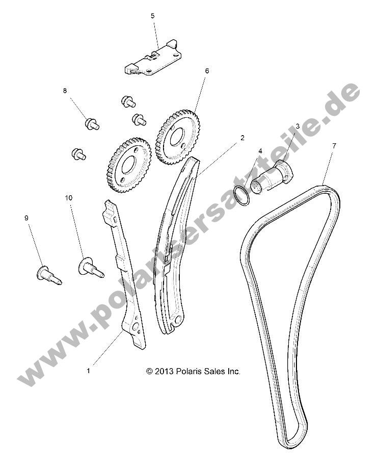 ENGINE, CAM CHAIN AND TENSIONER