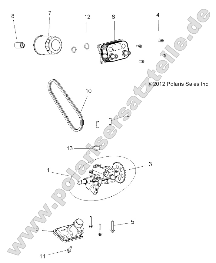 Engine, Oil Pump and Oil Cooler