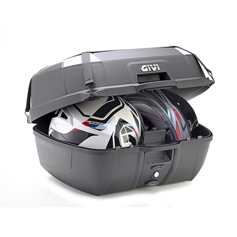 Givi Monolock Topcase B45+ - 45 Liter - schwarz mit silber satiniert - inkl. Montagekit