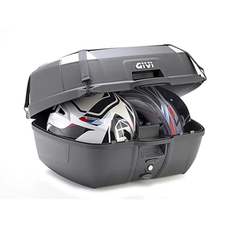 Givi_Monolock_Topcase_B45____45_Liter___schwarz_mit_silber_satiniert_2 Givi Monolock Topcase B45+ - 45 Liter - schwarz mit silber satiniert - inkl. Montagekit