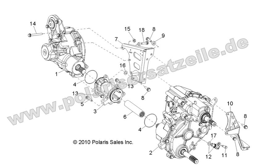 drive train gearcase carrier mounting 2 (Built 5/17/10 and After)