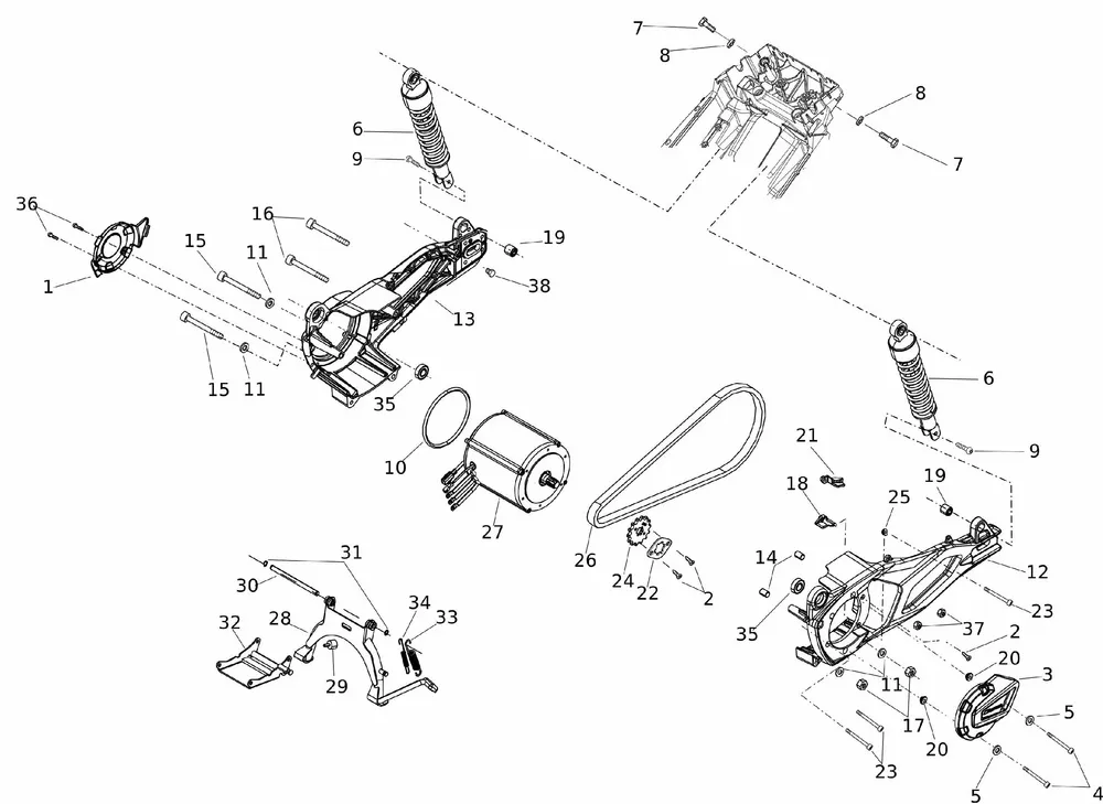Hinterradaufhängung / Motor