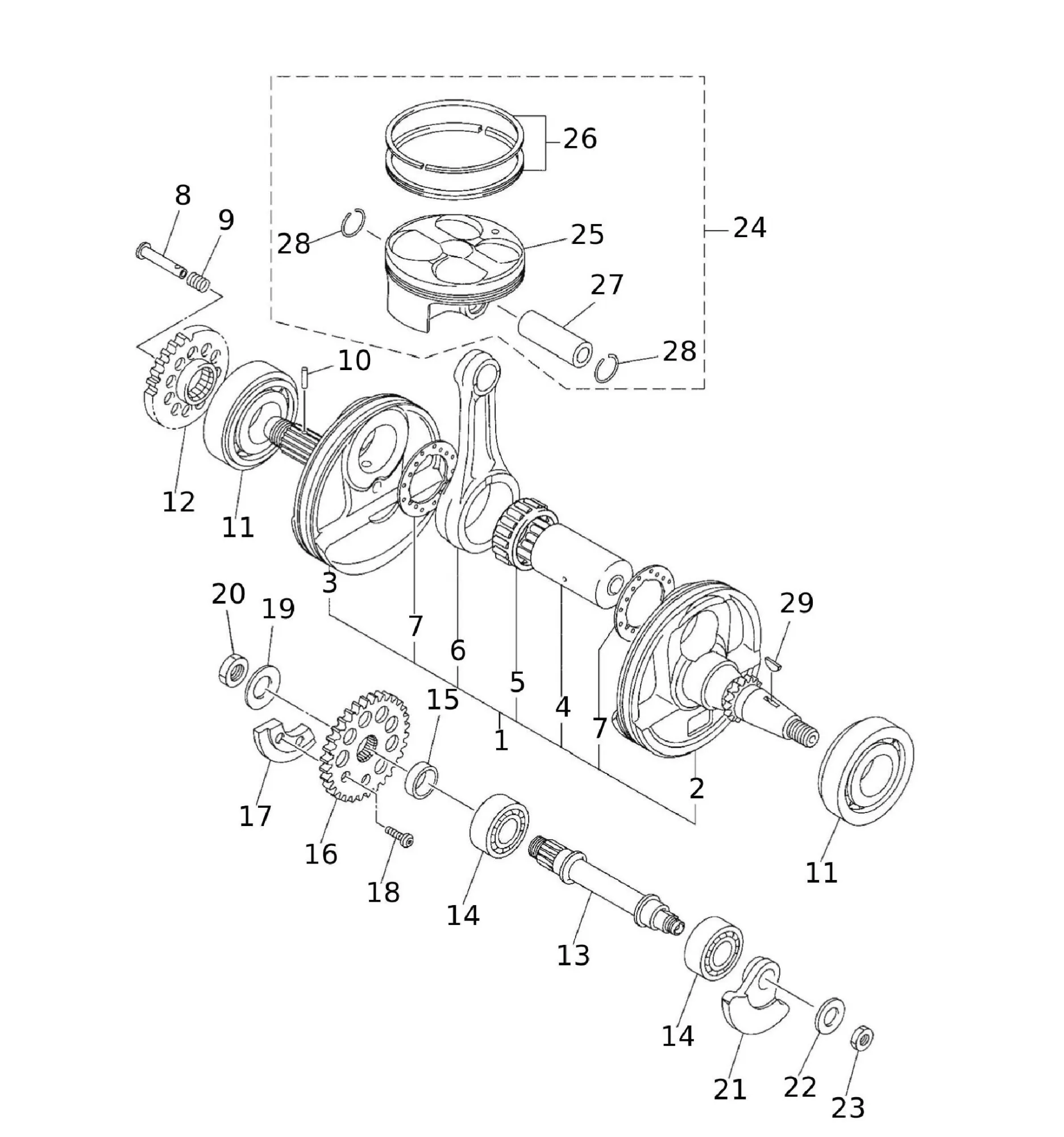 Kurbelwelle / Kolben Kurbelwelle / Kolben