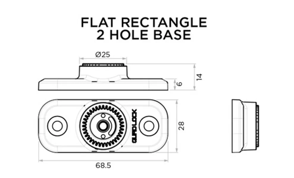 Quad Lock 360 2-Loch Rechtecksockel