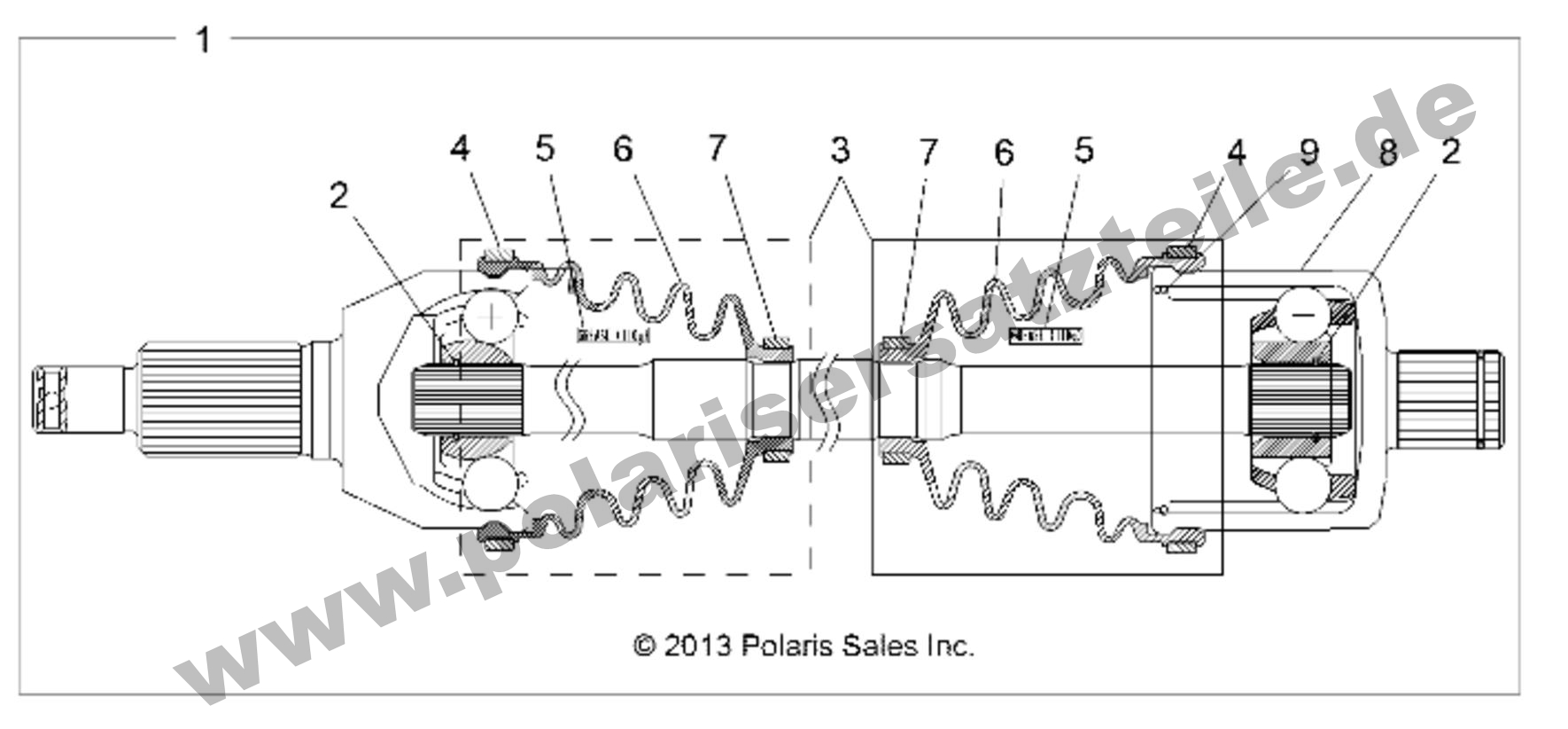 DRIVE TRAIN, REAR HALF SHAFT