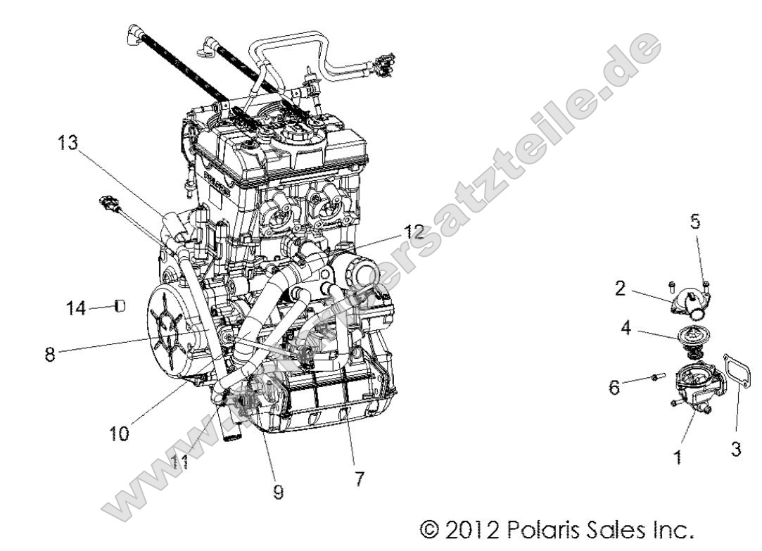 ENGINE, COOLING, THERMOSTAT and BYPASS