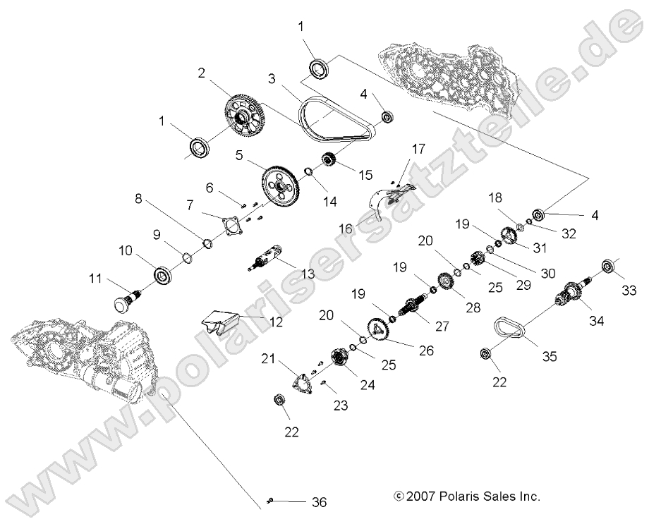 DRIVE TRAIN, MAIN GEARCASE INTERNALS