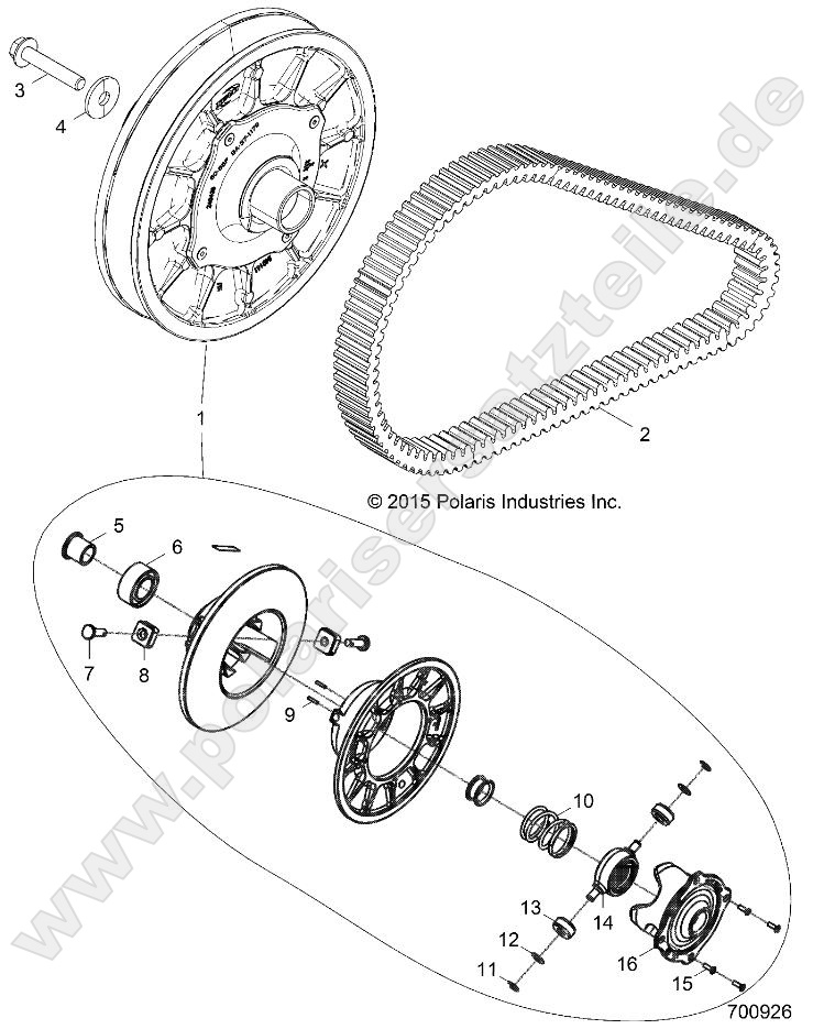 DRIVE TRAIN, SECONDARY CLUTCH