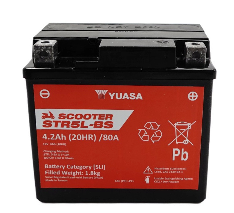 Yuasa STR5L-BS AGM Scooter Batterie 12V 4AH CP - Einbaufertig (YTX5L-BS CTX5L-BS FTX5L-BS GTX5L-BS) Yuasa STR5L-BS AGM Scooter Batterie 12V 4AH CP - Einbaufertig (YTX5L-BS CTX5L-BS FTX5L-BS GTX5L-BS)
