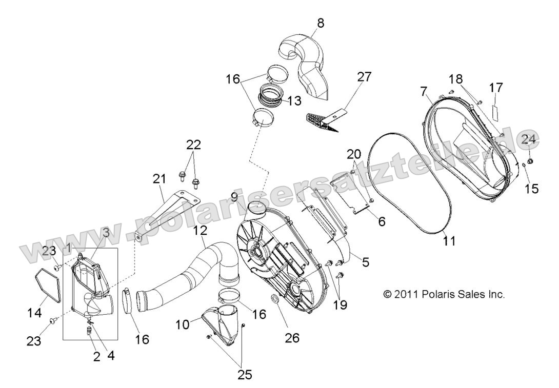 DRIVE TRAIN, CLUTCH COVER and DUCTING