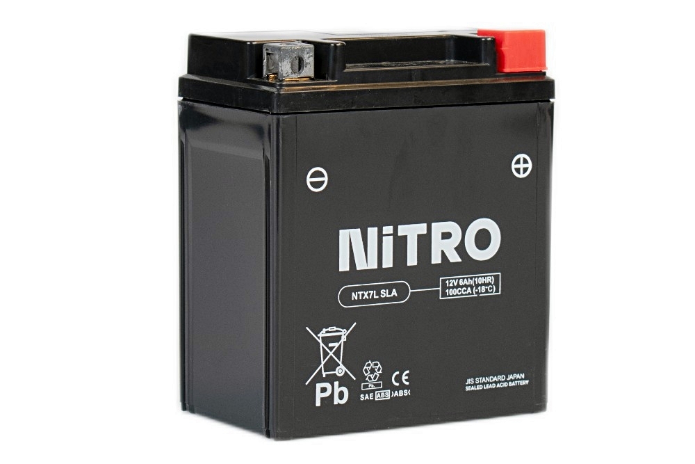 Nitro NTX7L SLA GEL AGM Batterie 12V 6AH - Einbaufertig (YTX7L-BS FTX7L-BS) Nitro NTX7L SLA GEL AGM Batterie 12V 6AH - Einbaufertig (YTX7L-BS FTX7L-BS)