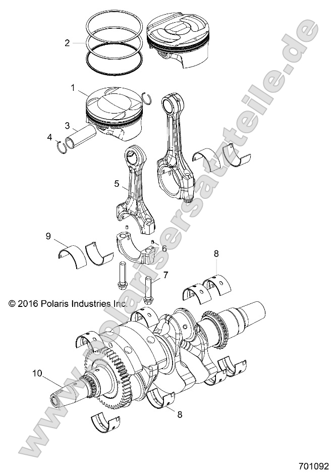 Engine, Crankshaft and Piston