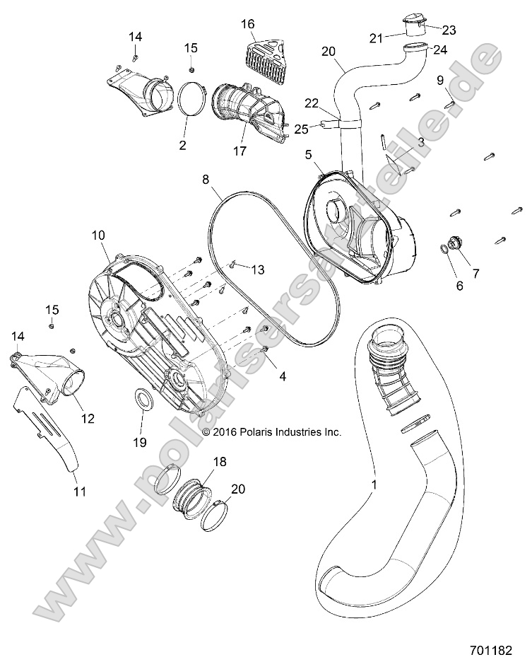 Drive Train, Clutch Cover and Ducting